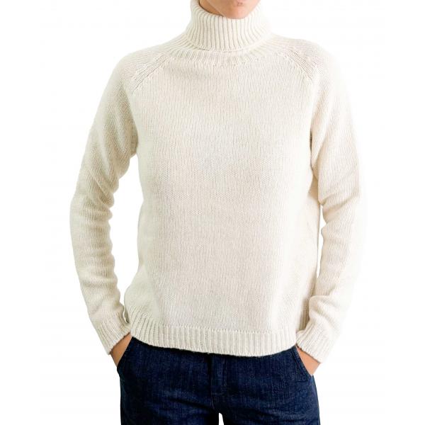 Maglione collo alto tinta unita misto cashmere 